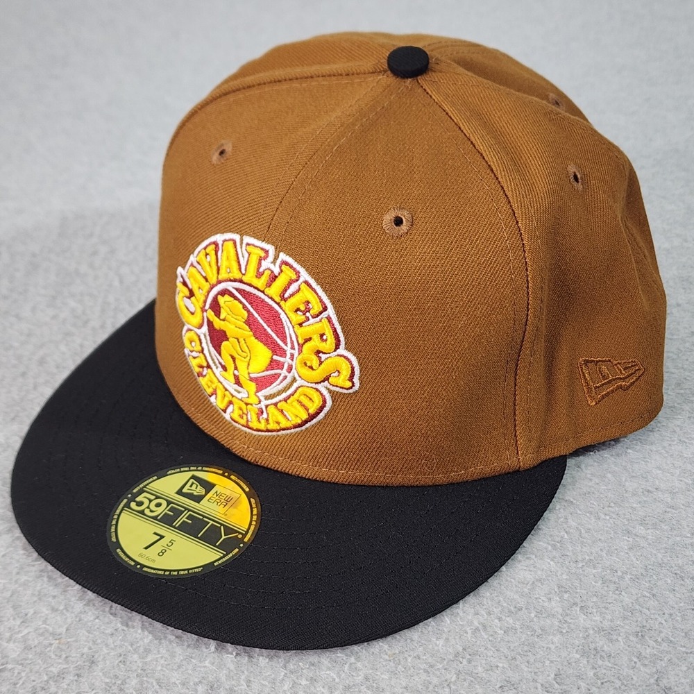 Cleveland Cavaliers Hat Adult New Era 59Fifty Fitted Hat 7 5/8 Toasted Peanut